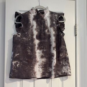 STARK X Tie-Dye Ruffle Sleeve Women's Top
